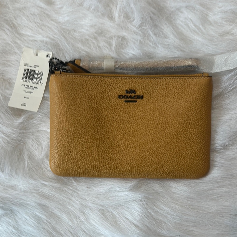 Coach Honeycomb Leather Wristlet